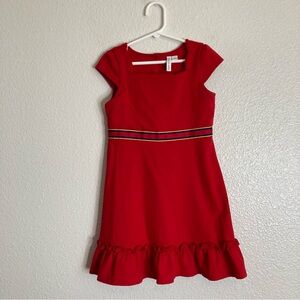 Janie and Jack Red Ruffle Ponte  Dress sz 7 Red Holiday Christmas